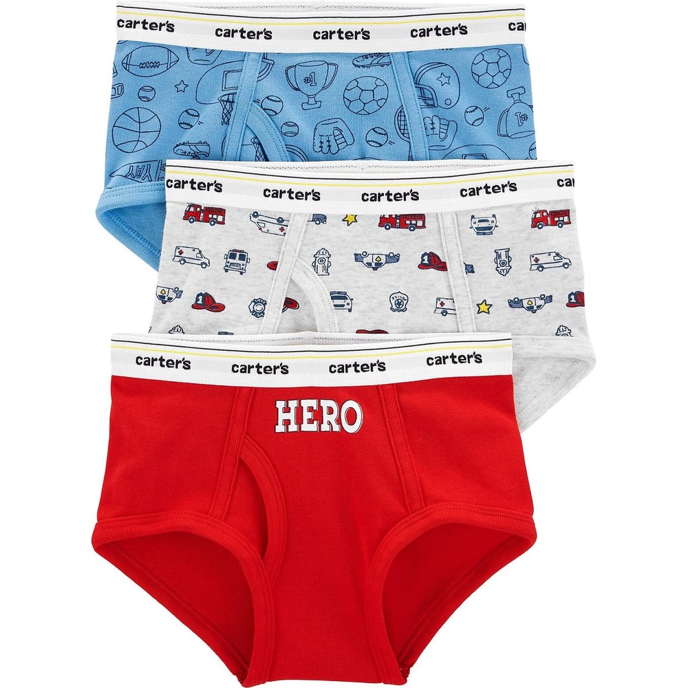 Carter's Briefs Underwear Boys Size S Multicolor NEW 3-Pack Hero Cartoon Cotton